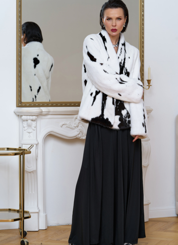 Жакет из меха норки в расцветке "ягуар"