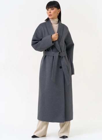 Женское пальто с воротником шаль