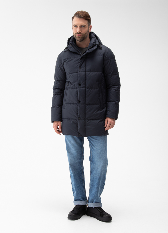 Мужской пуховик с капюшоном  модель № 27998 в кредит