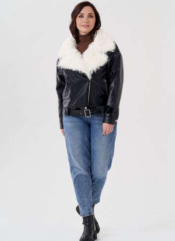 Куртка косуха с отделкой натуральный козлик