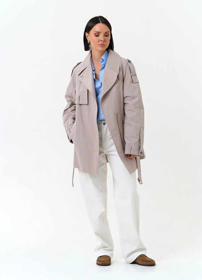 Женский плащ с поясом модель № 33194 в рассрочку