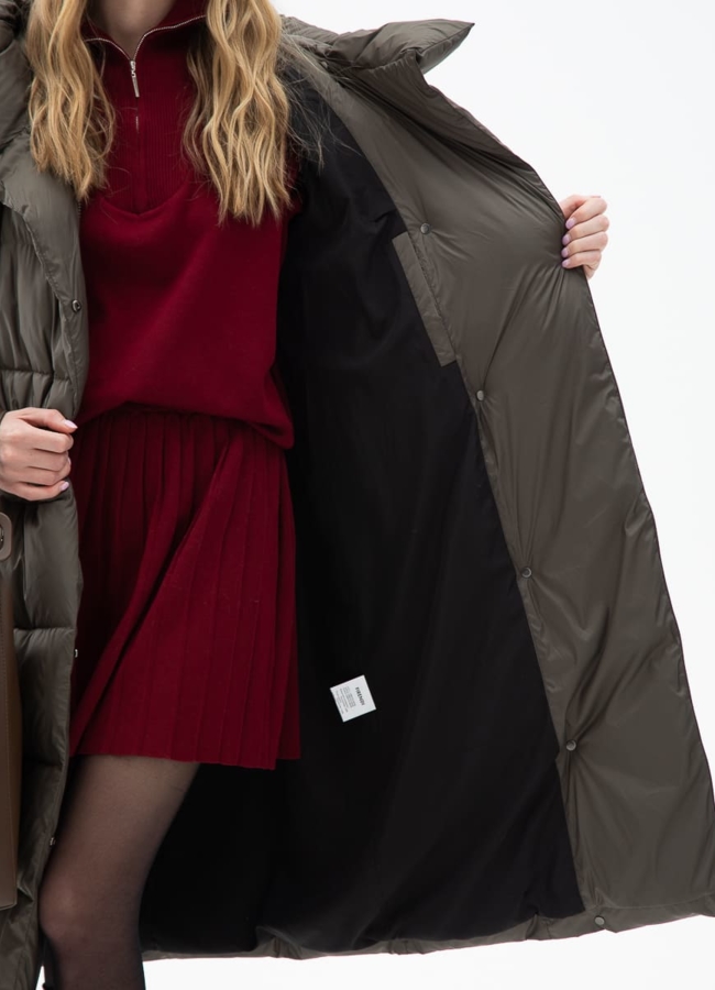 Женский пуховик с капюшоном модель № 31153 универмаг малина