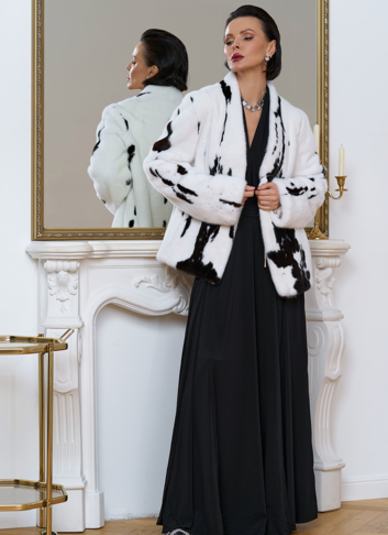 Жакет из меха норки в расцветке "ягуар"