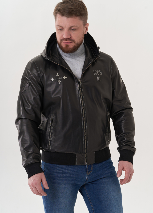 фото Мужская кожаная куртка 