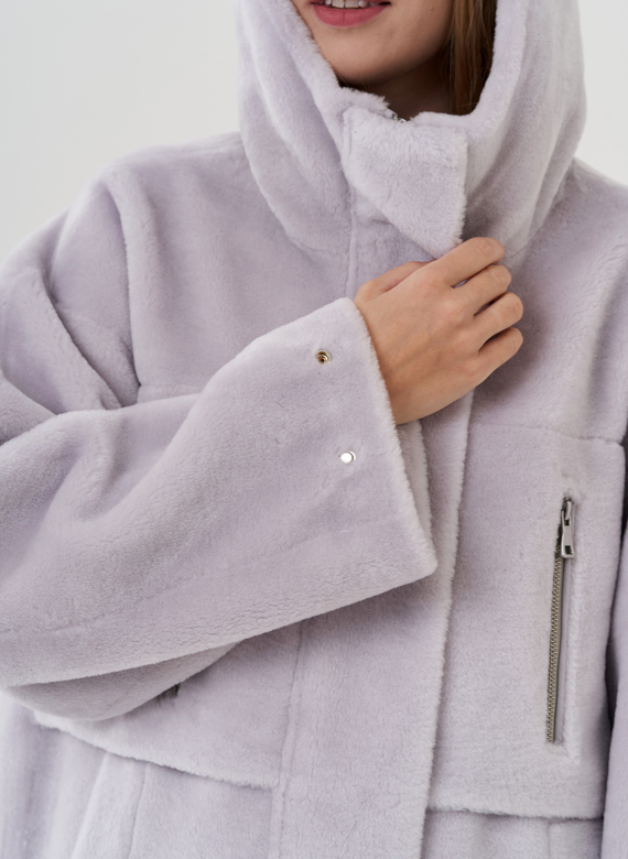 Полупальто женское с капюшоном